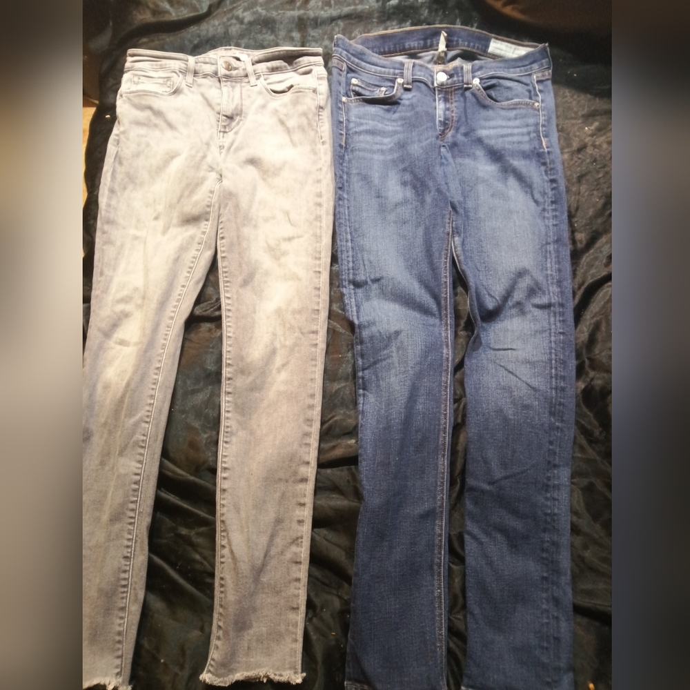 Joe's Jeans Gray (27) and Rag &Bone Blue (28) Skinny Jeans